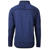 Men's Cutter & Buck Heather Royal Delaware Fightin' Blue Hens Mainsail Sweater-Knit Half-Zip Pullover Jacket
