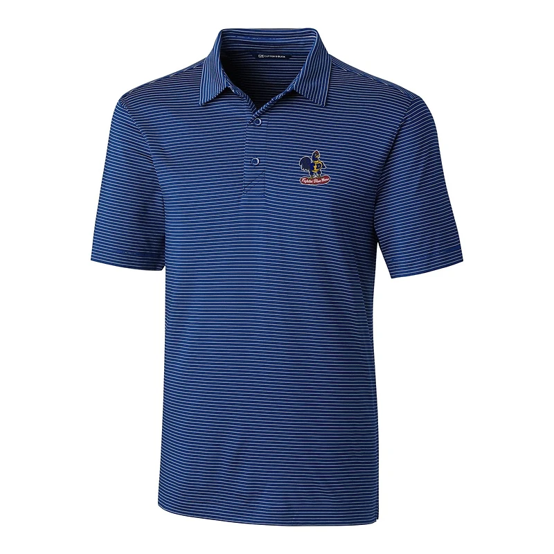 Polo extensible à rayures crayon Forge pour homme Cutter & Buck Royal Delaware Fightin' Blue Hens, grandes tailles