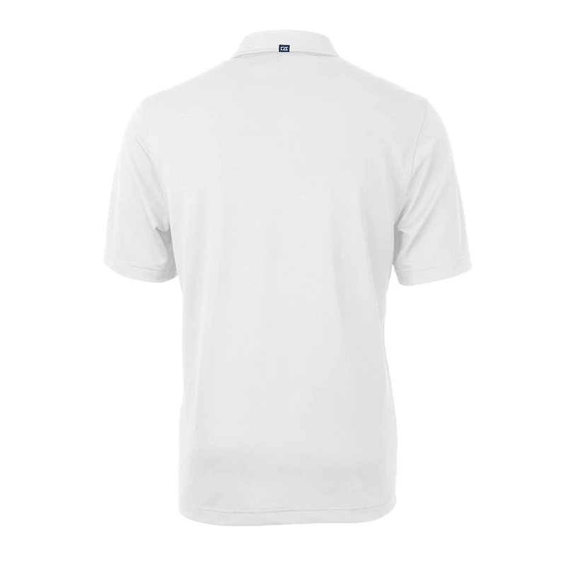 Polo recyclé en piqué écologique pour homme Cutter & Buck White Delaware Fightin' Blue Hens Team Big Tall Virtue