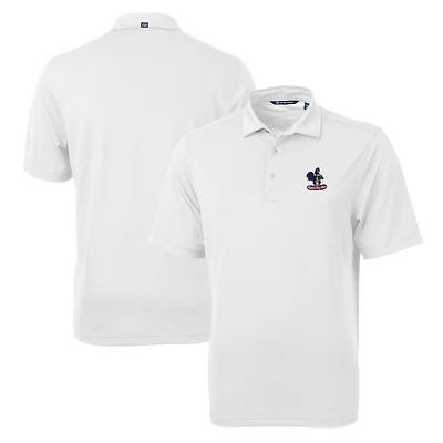 Polo recyclé en piqué écologique pour homme Cutter & Buck White Delaware Fightin' Blue Hens Team Big Tall Virtue