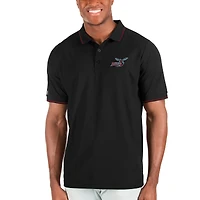 Men's Antigua Black Delaware State Hornets Affluent Polo