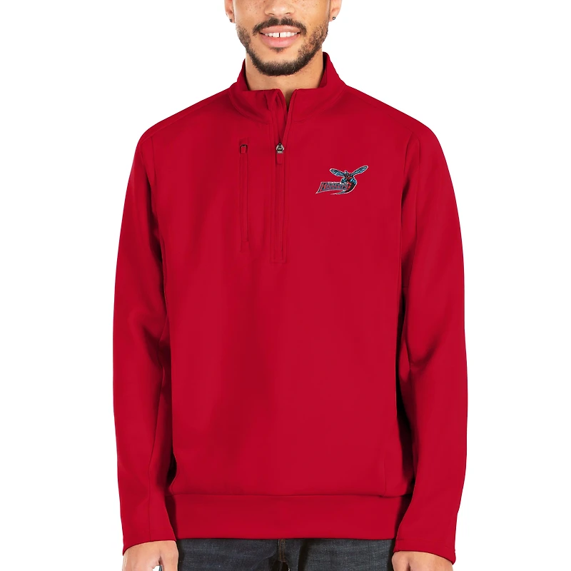 Veste à enfiler quart de zip pour homme, rouge Antigua, Delaware State Hornets Generation