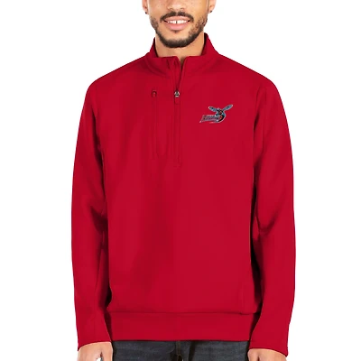Veste à enfiler quart de zip pour homme, rouge Antigua, Delaware State Hornets Generation