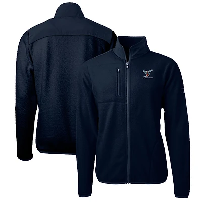 Men's Cutter & Buck Navy Delaware State Hornets Big Tall Cascade Eco Sherpa Fleece Full-Zip Jacket