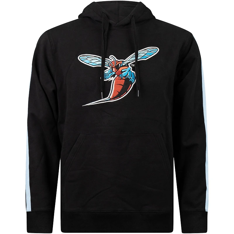 Sweat à capuche rayures surdimensionnées FISLL pour hommes, Delaware State Hornets, noir
