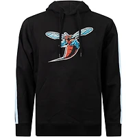 Sweat à capuche rayures surdimensionnées FISLL pour hommes, Delaware State Hornets, noir