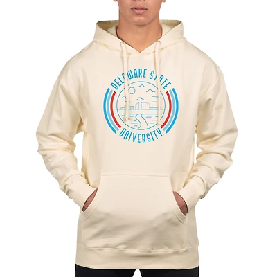 Sweat à capuche standard Uscape Apparel pour homme, couleur crème, des Delaware State Hornets