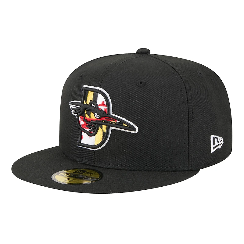 Men's New Era  Black Delmarva Shorebirds Theme Nights 59FIFTY Fitted Hat