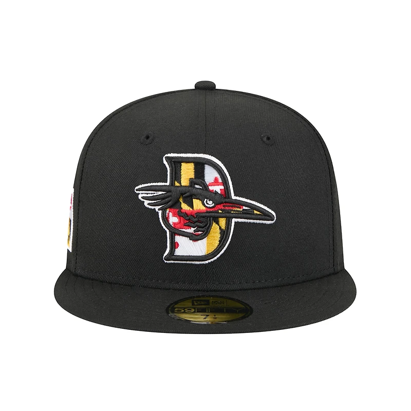 Men's New Era  Black Delmarva Shorebirds Theme Nights 59FIFTY Fitted Hat