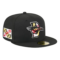 Men's New Era  Black Delmarva Shorebirds Theme Nights 59FIFTY Fitted Hat