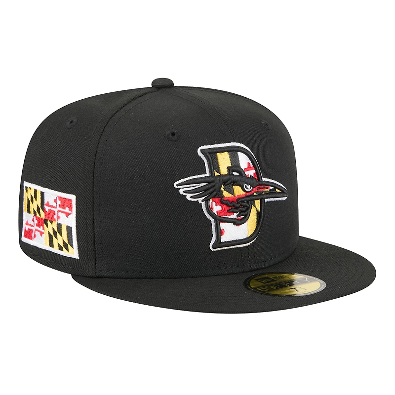 Men's New Era  Black Delmarva Shorebirds Theme Nights 59FIFTY Fitted Hat