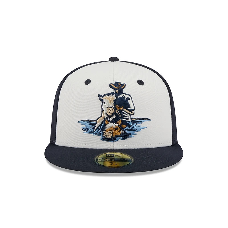 Men's New Era  Off White Delmarva Shorebirds Theme Nights 59FIFTY Fitted Hat