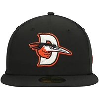 Men's New Era Black Delmarva Shorebirds Authentic Collection Road 59FIFTY Fitted Hat