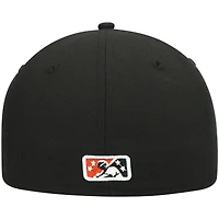 Men's New Era Black Delmarva Shorebirds Authentic Collection Road 59FIFTY Fitted Hat