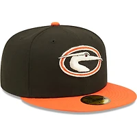 Men's New Era Black Delmarva Shorebirds Authentic Collection Team Alternate 59FIFTY Fitted Hat