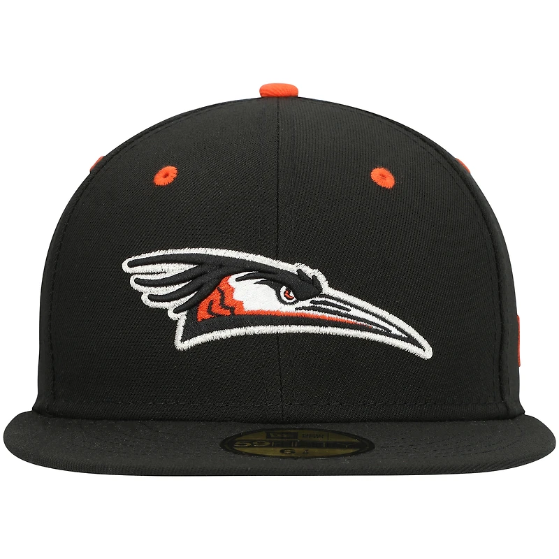 Casquette ajustée New Era 59FIFTY noire Delmarva Shorebirds Authentic Collection Team Home pour homme