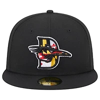 Casquette ajustée New Era noire Delmarva Shorebirds pour homme Maryland 59FIFTY