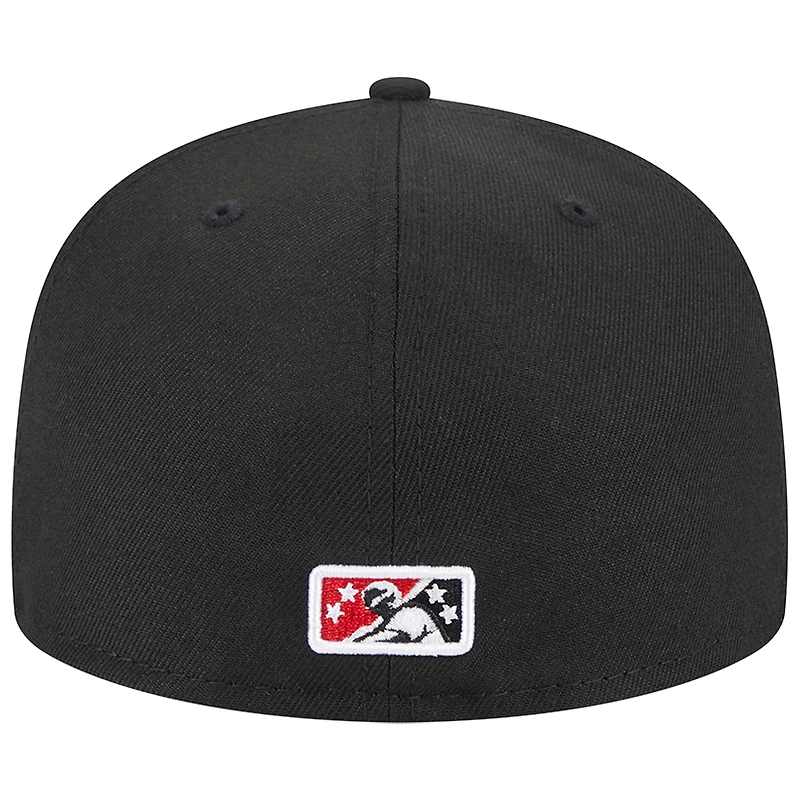 Casquette ajustée New Era noire Delmarva Shorebirds pour homme Maryland 59FIFTY