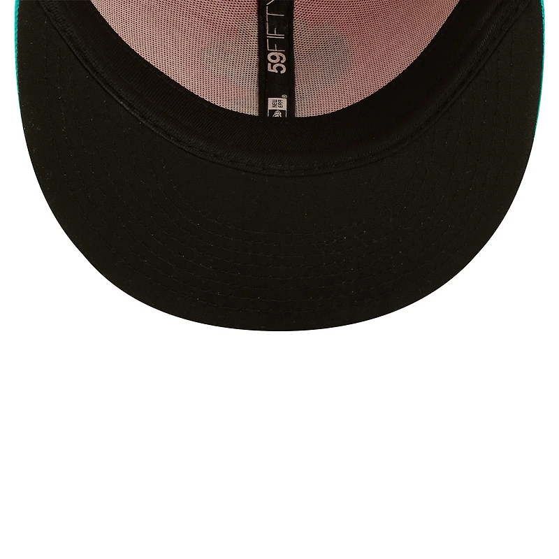 Casquette ajustée New Era Gallos De Delmarva Copa La Diversion 59FIFTY corail/turquoise pour homme