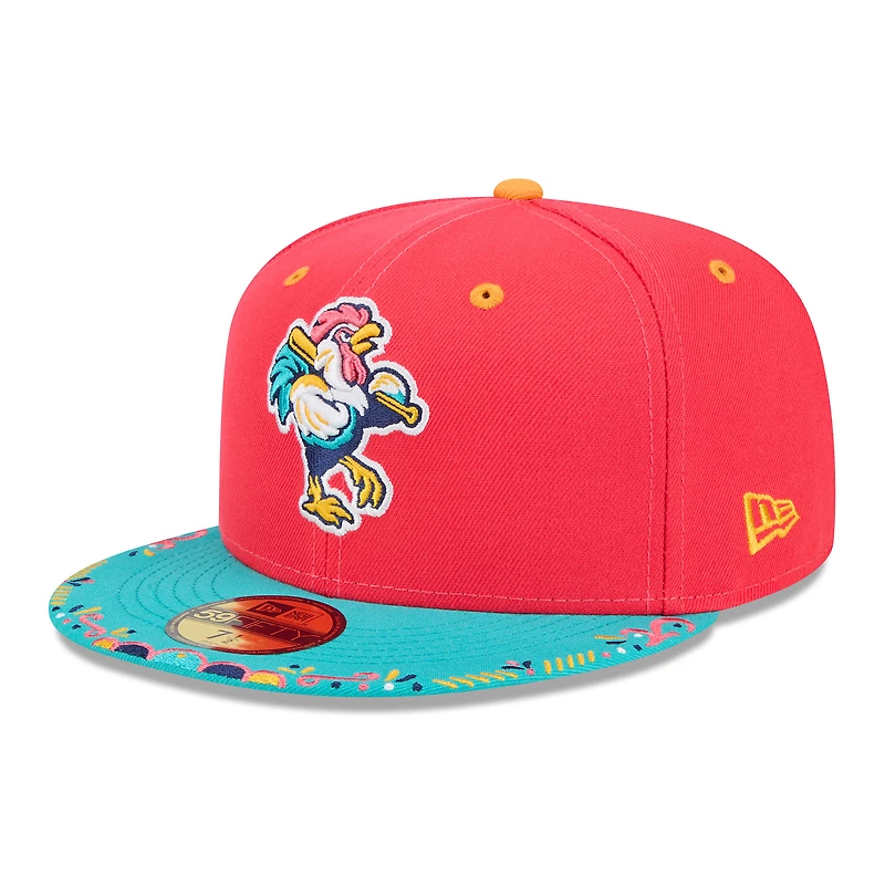 Casquette ajustée New Era 59FIFTY rouge/turquoise Delmarva Shorebirds 2026 Copa De La Diversion pour homme