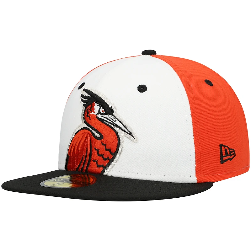 Men's New Era White Delmarva Shorebirds Authentic Collection Team Alternate 59FIFTY Fitted Hat