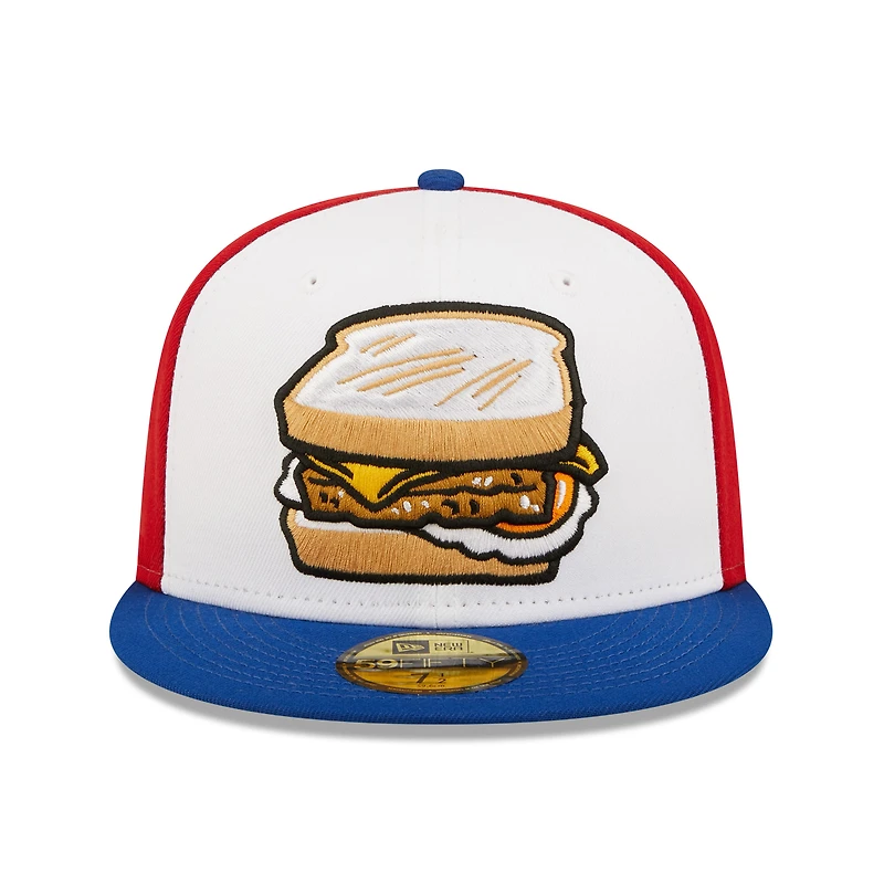Casquette ajustée New Era Delmarva Shorebirds Scrapple Theme Night 59FIFTY blanche pour homme