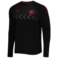 Men's Black Denmark National Team Fan Raglan Long Sleeve T-Shirt