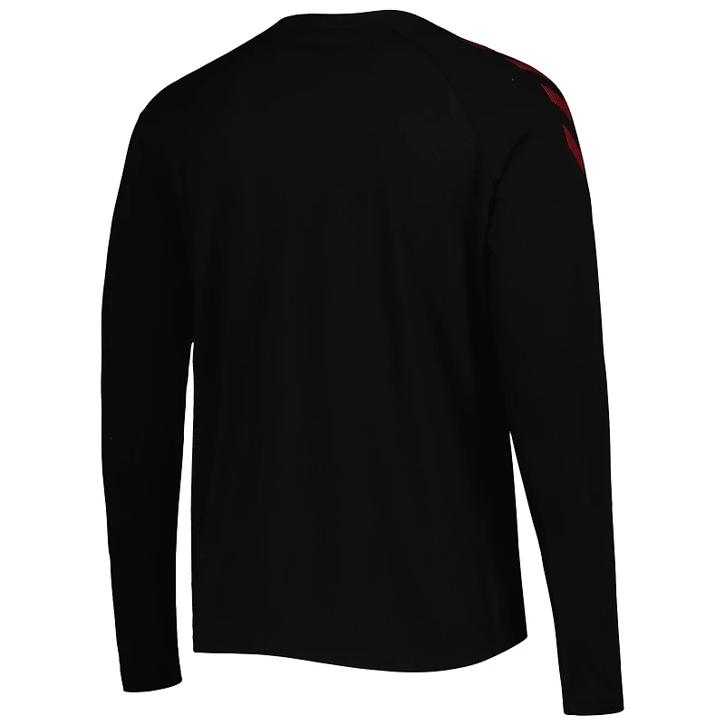Men's Black Denmark National Team Fan Raglan Long Sleeve T-Shirt