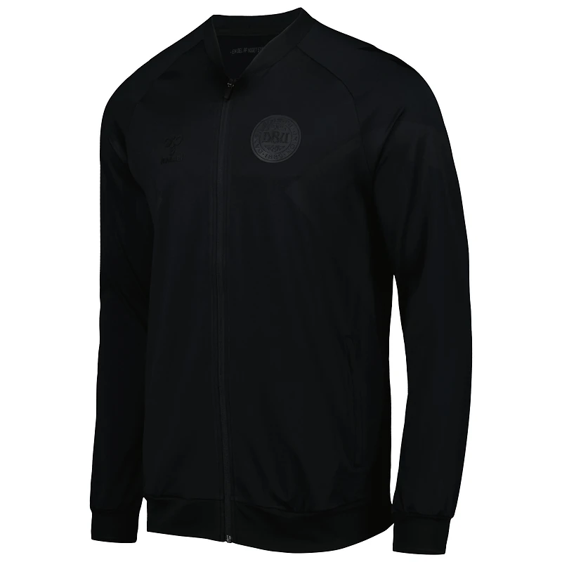 Men's Hummel Black Denmark National Team Line Up Raglan Full-Zip Jacket