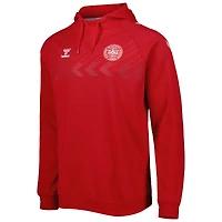 Men's Red Denmark National Team Fan Raglan Pullover Hoodie