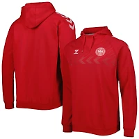 Men's Red Denmark National Team Fan Raglan Pullover Hoodie