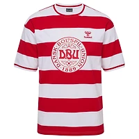 T-shirt rayé rouge de l'équipe nationale du Danemark pour hommes
