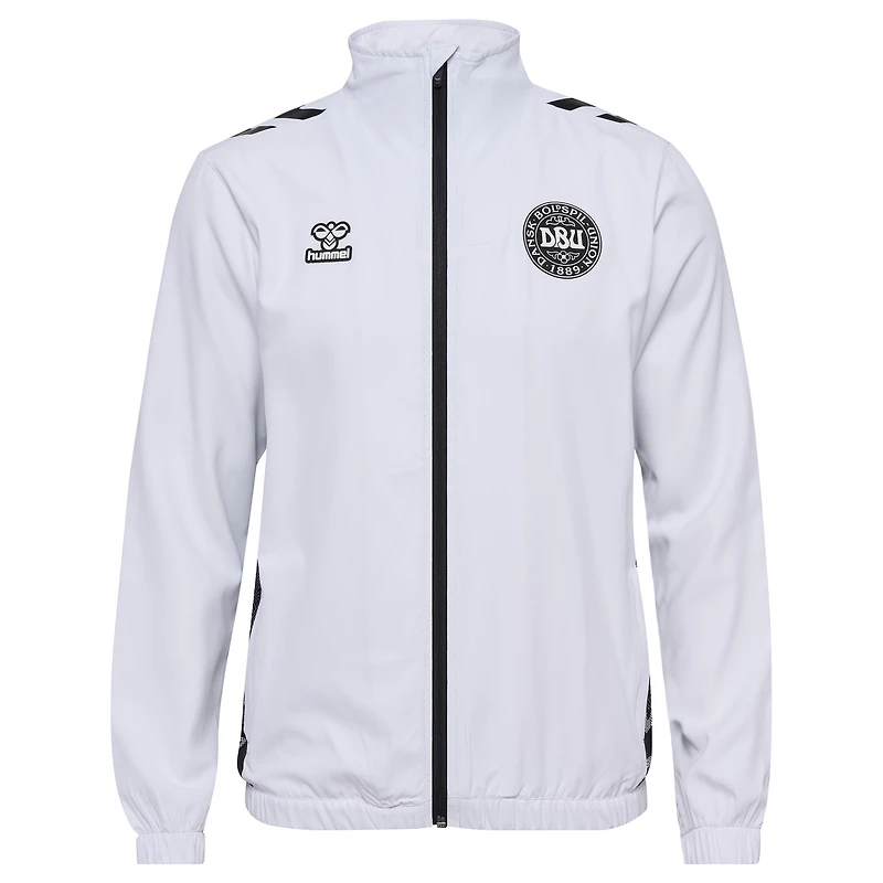 Veste blanche entièrement zippée de l'équipe nationale du Danemark 2024 pour hommes