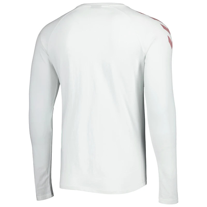 Men's White Denmark National Team Fan Raglan Long Sleeve T-Shirt
