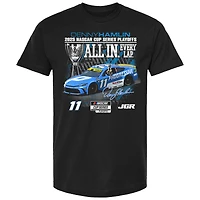 T-shirt noir à damier pour homme, motif sport, Denny Hamlin, Progressive Car Playoff