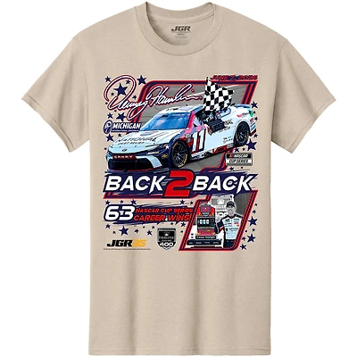 Men's Classic Ink Cream Denny Hamlin 2026 FireKeepers Casino 400 Race Winner T-Shirt
