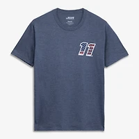 Men's Classic Ink Heather Navy Denny Hamlin #11 Patriotic Number Tri-Blend T-Shirt