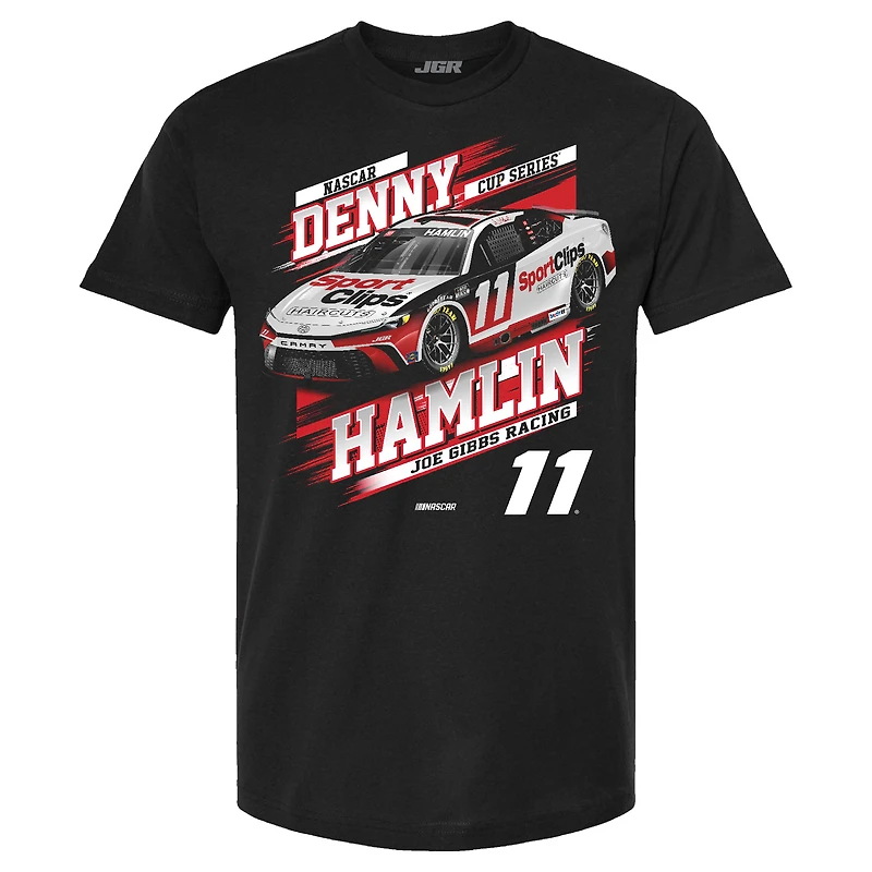 Men's Joe Gibbs Racing Team Collection Black Denny Hamlin Car T-Shirt
