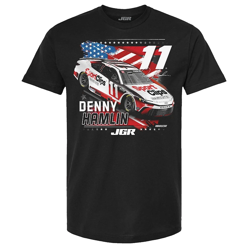 Men's Joe Gibbs Racing Team Collection Black Denny Hamlin Patriotic Car T-Shirt