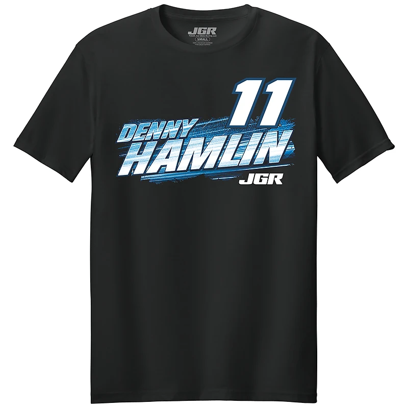 T-shirt noir pour homme de la collection Joe Gibbs Racing Team, Denny Hamlin Progressive Car