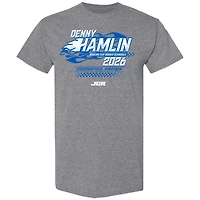 T-shirt pour homme Joe Gibbs Racing Team Collection Heather Charcoal Denny Hamlin, calendrier NASCAR 2026