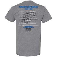 T-shirt pour homme Joe Gibbs Racing Team Collection Heather Charcoal Denny Hamlin, calendrier NASCAR 2026