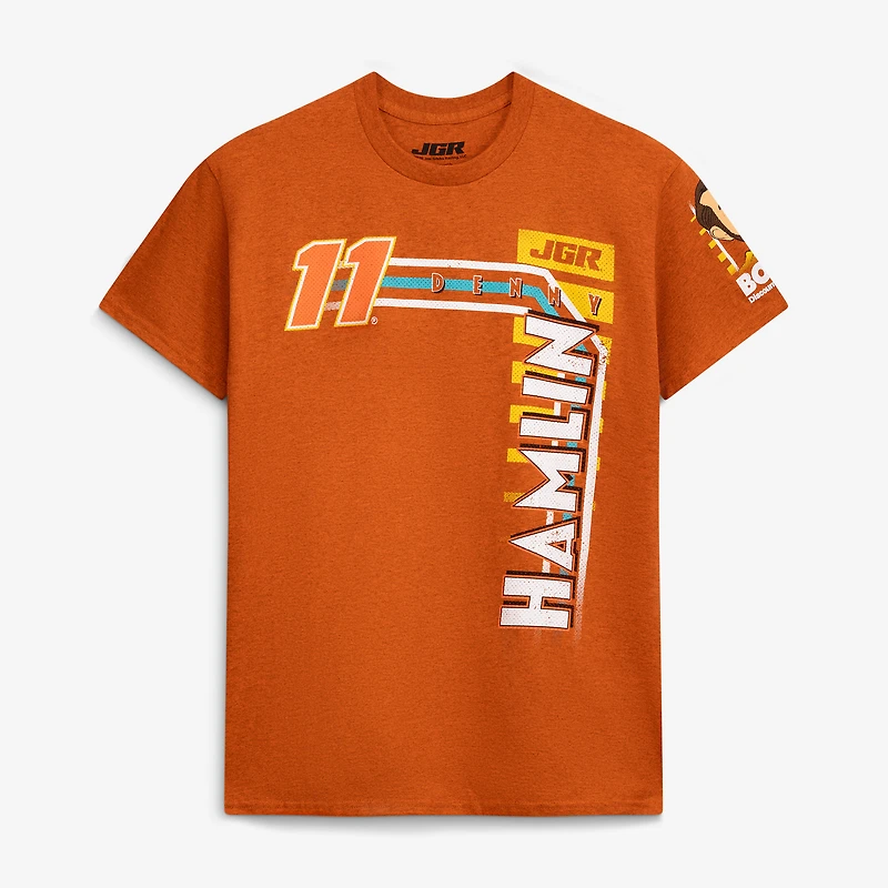 Men's Joe Gibbs Racing Team Collection Orange Denny Hamlin #11 Bob's Discount Furniture T-Shirt