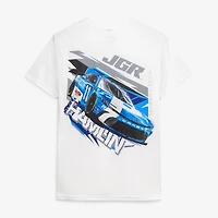 T-shirt blanc de la collection Joe Gibbs Racing Team pour homme, modèle Denny Hamlin n° 11 Progressive