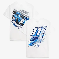 T-shirt blanc de la collection Joe Gibbs Racing Team pour homme, modèle Denny Hamlin n° 11 Progressive