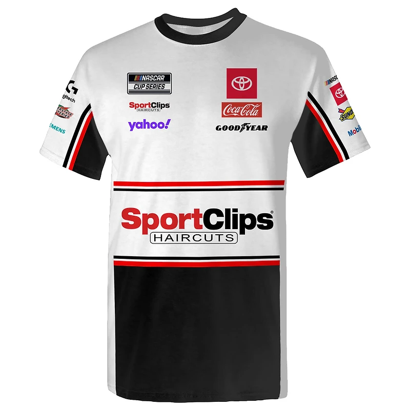 Men's Joe Gibbs Racing Team Collection White Denny Hamlin SportClips Uniform T-Shirt