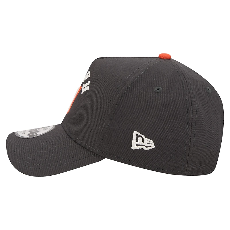 Men's New Era Black Denny Hamlin Upside-Down Chain Stitch A-Frame 9FORTY Adjustable Hat