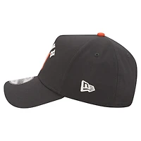 Men's New Era  Black Denny Hamlin Upside-Down Chain Stitch A-Frame 9FORTY Adjustable Hat