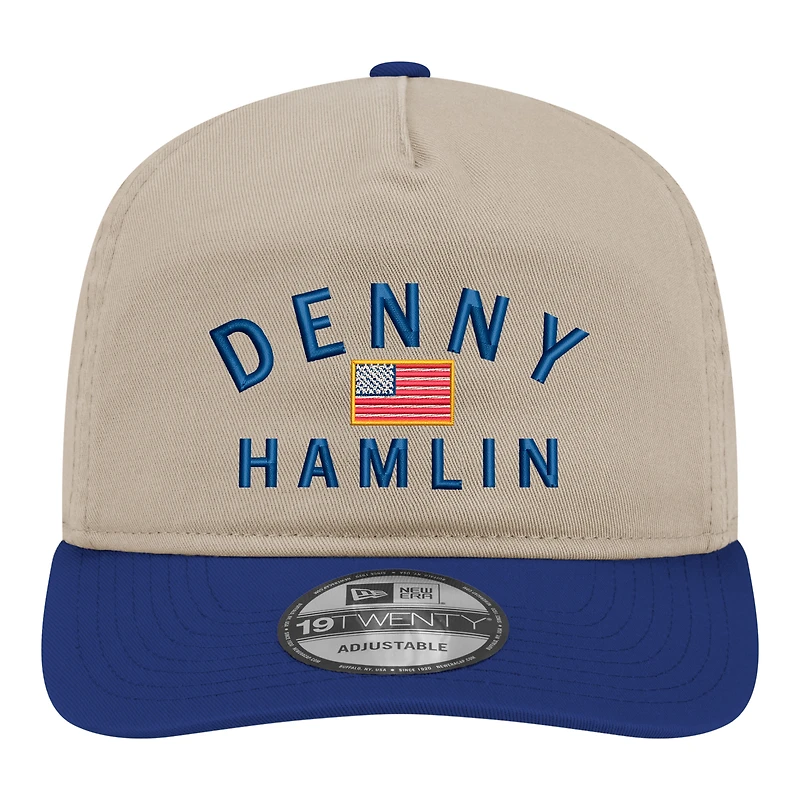 Men's New Era  Khaki/Navy Denny Hamlin Flag 19TWENTY Adjustable Hat
