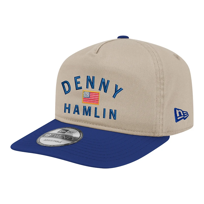 Men's New Era  Khaki/Navy Denny Hamlin Flag 19TWENTY Adjustable Hat